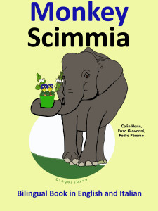 bilingual book english italian monkey